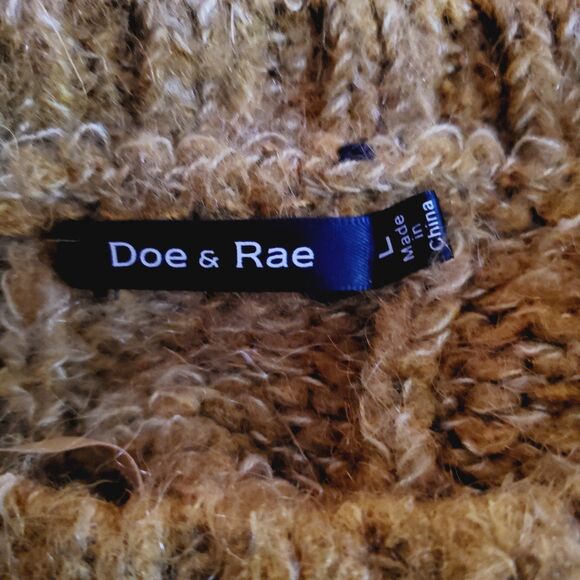 Doe Rae Knit Sweater Top Shirt Size Large L Mustard‎ Yellow - Picture 6 of 6